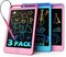 LCD Writing Tablet for Kids, 8.5 Inch Blue+Pink+Purple Doodle Board Drawing Board Reusable Drawing Tablet with Lanyard, Educational Kids